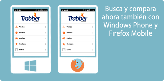 Trabber ahora también en Windows Phone y Firefox Mobile.