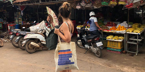 bolsa de tela de trabber en camboya